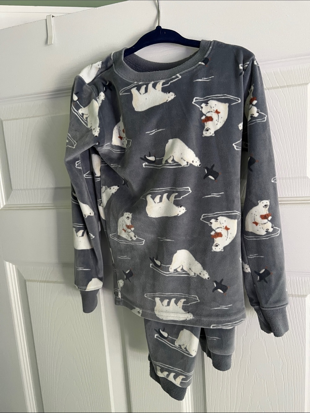 Carter's Gray Fleece Polar Bear Pajama Set